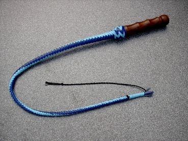 Singletail Lederpeitsche 100 cm Zweifarbig blau