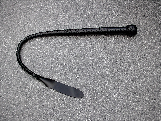Leder-Peitsche Kantschu 95 cm mit langer Zunge Lederpeitsche Echte Handarbeit 