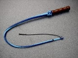 Singletail Leatherwhip 3.3 foot bitone blue coloured 8 Plait